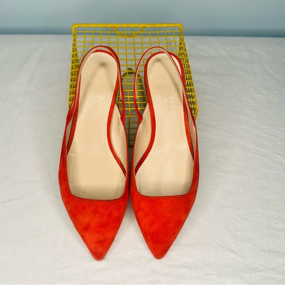 Everlane Red Suede Slingback Flats - Picture 2 of 9